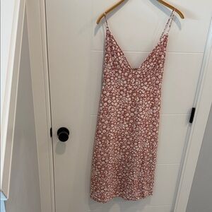 Mahina Floral Slip Dress in Dusty Rose - Women's Casual Dress size medium